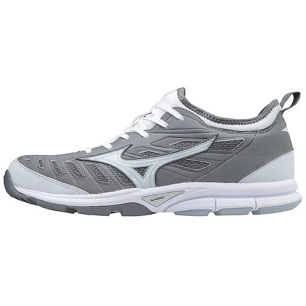 Mizuno Player’s Trainer 2 Turf - Erkek Beyzbol Ayakkabısı - Gri/Beyaz Türkiye (ZRYVPM-085)